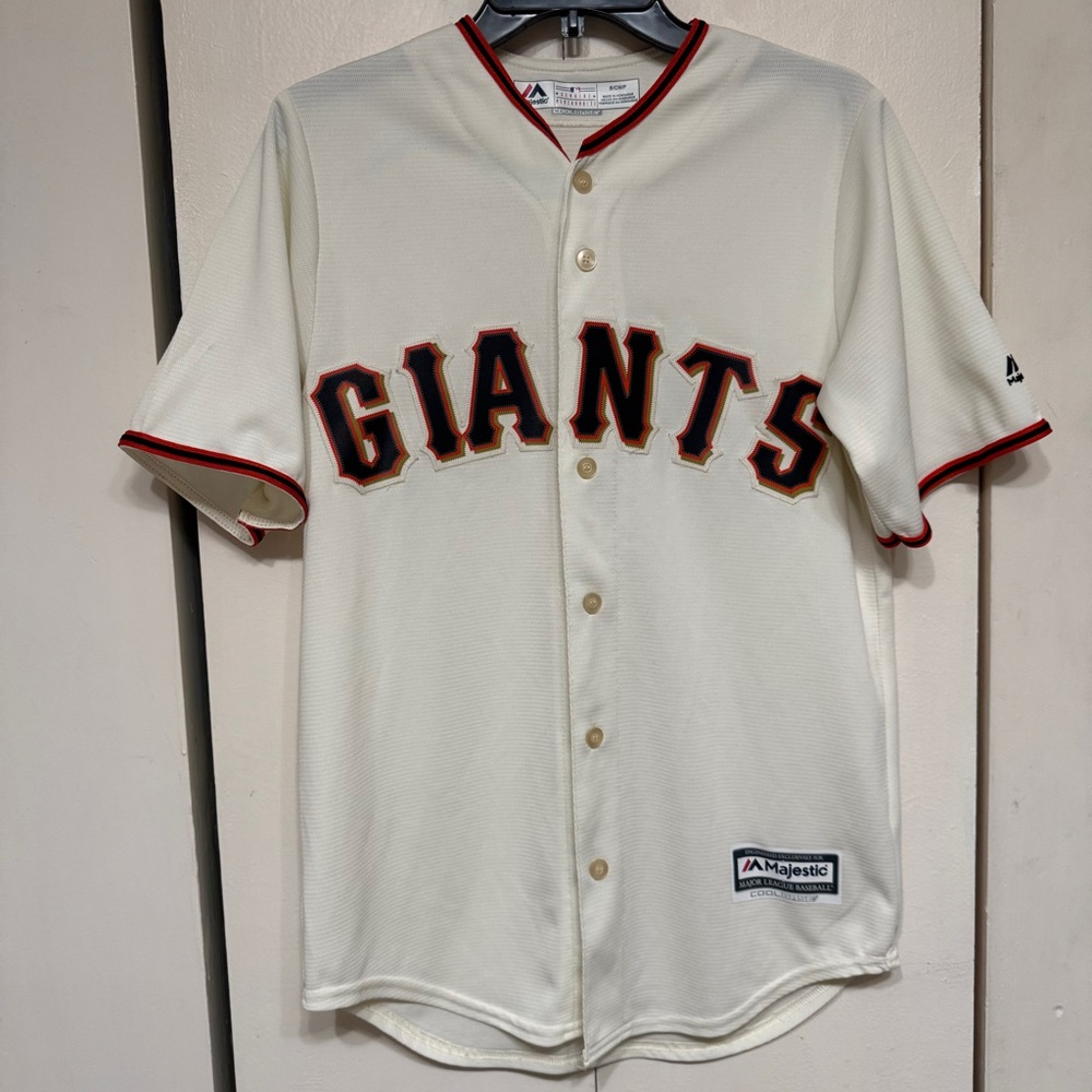 San Francisco Giants Majestic Official Cool Base Jersey Tan Size S - Picture 2 of 6